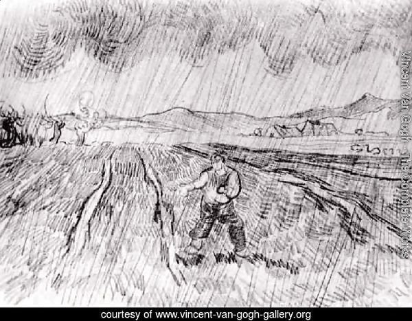 Enclosed Field with a Sower in the Rain