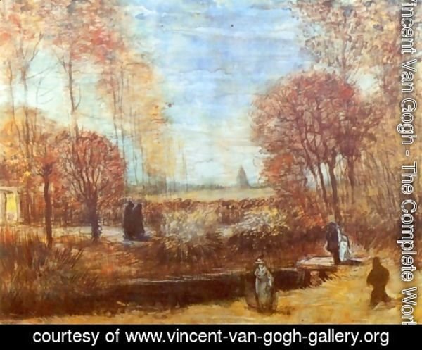 Vincent Van Gogh - The Parsonage Garden at Nuenen with Pond and Figures 2