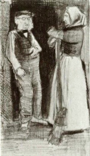 Vincent Van Gogh - Orphan Man Talking with Woman Sien