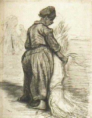 Peasant Woman, Binding a Sheaf of Grain