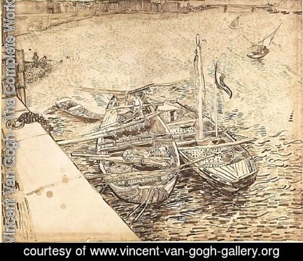 Vincent Van Gogh - Quay with Men Unloading Sand Barges 2