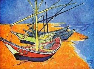 Vincent Van Gogh - Fishing Boats on the Beach at Saintes-Maries-de-la-Mer