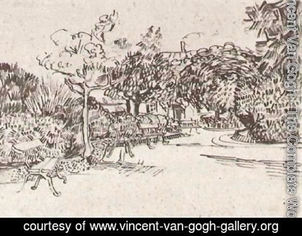 Vincent Van Gogh - Public Garden with Benches