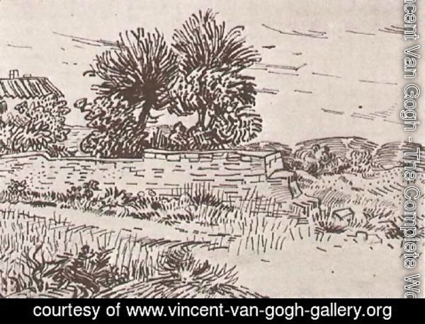 Vincent Van Gogh - Landscape with the Wall of a Farm