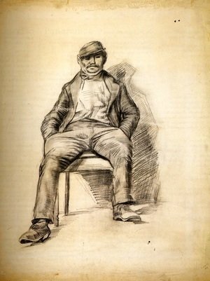 Seated Man with a Moustache and Cap