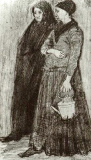 Vincent Van Gogh - Sien Pregnant, Walking with Older Woman
