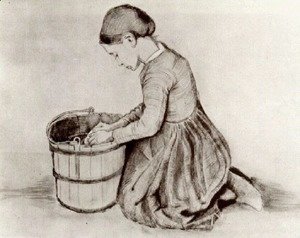 Vincent Van Gogh - Girl Kneeling in Front of a Bucket