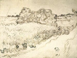 Vincent Van Gogh - Wheat Field with a Stack of Wheat or Hay