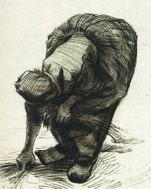 Vincent Van Gogh - Peasant Woman Stooping and Gleaning 2