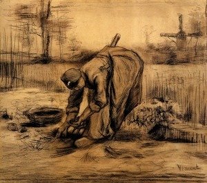 Vincent Van Gogh - Peasant Woman Lifting Potatoes 5
