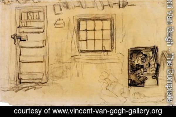 Vincent Van Gogh - Studies of the Interior of a Cottage, and a Sketch of The Potato Eaters