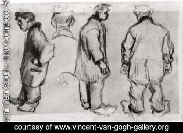 Vincent Van Gogh - Studies of Three Peasants and a Head