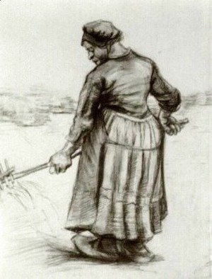 Vincent Van Gogh - Peasant Woman, Pitching Wheat or Hay 2