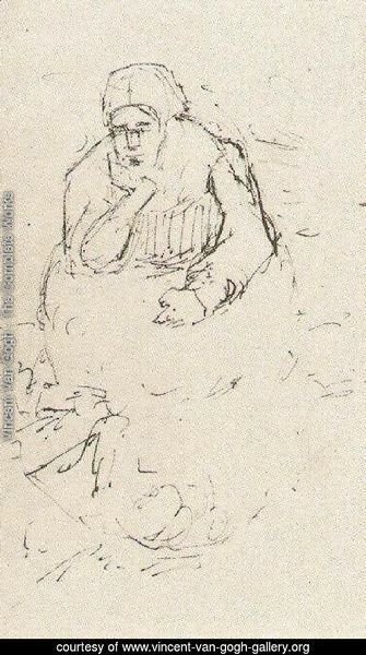 Peasant Woman, Sitting with Chin in Hand