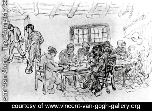 Vincent Van Gogh - Sheet with Two Groups of Peasants at a Meal