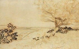 Vincent Van Gogh - Landscape with a Tree in the Foreground 2