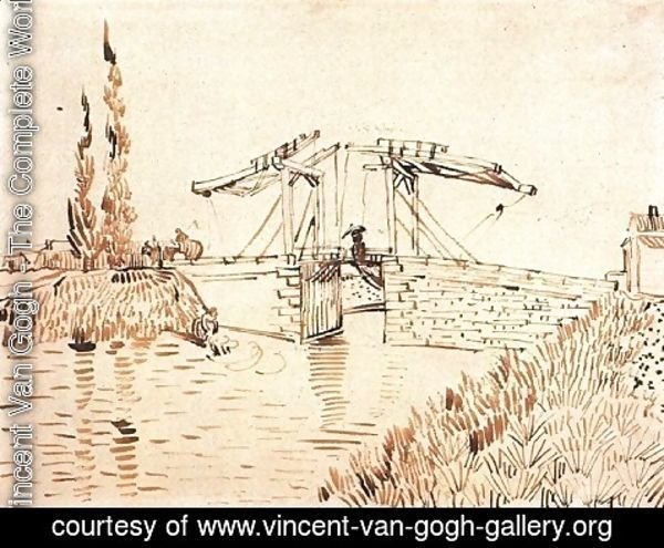 Vincent Van Gogh - Drawbridge with Lady with Parasol
