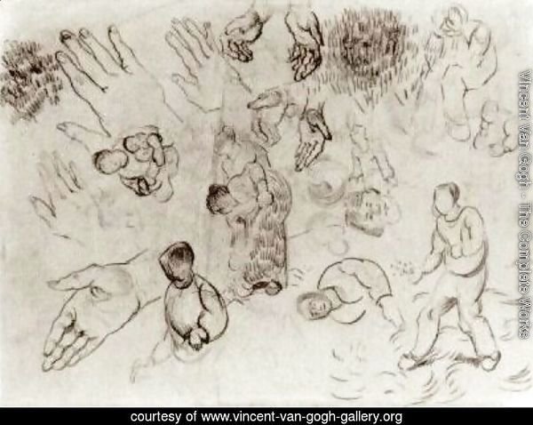 Sheet with Hands and Several Figures