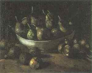 Still life with an Earthern bowl and pears