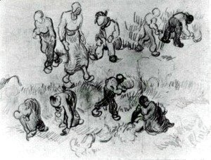 Vincent Van Gogh - Sheet with Numerous Sketches of Working People