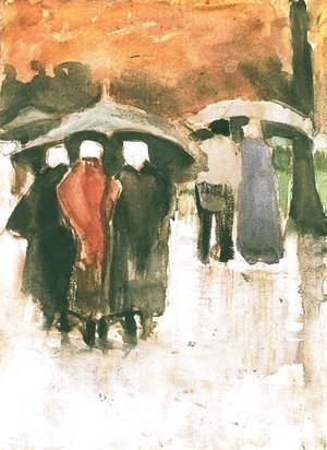 Vincent Van Gogh - Scheveningen Women and Other People Under Umbrellas