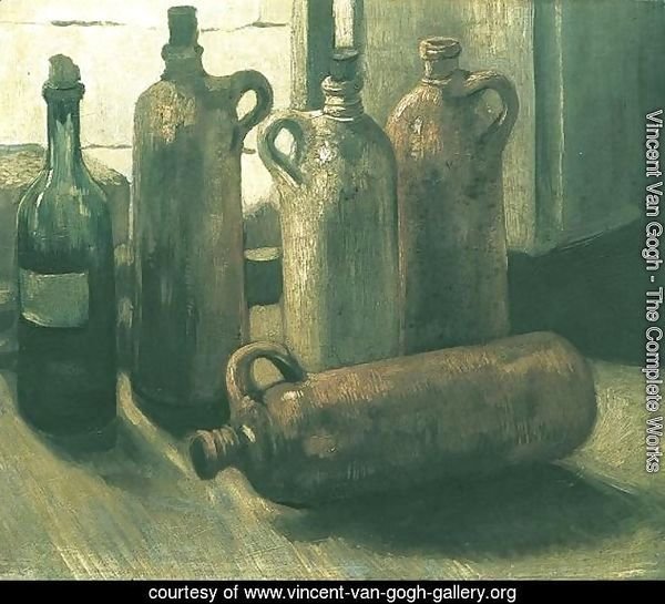 Still Life with Five Bottles 2