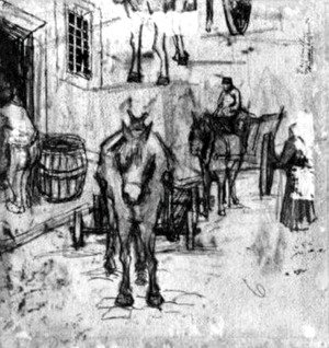 Vincent Van Gogh - Studies of Donkey Carts