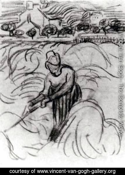 Vincent Van Gogh - Woman Working in Wheat Field