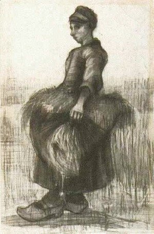 Vincent Van Gogh - Peasant Woman, Carrying Wheat in Her Apron