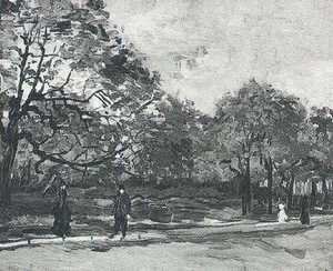 Bois De Boulogne With People Walking The III