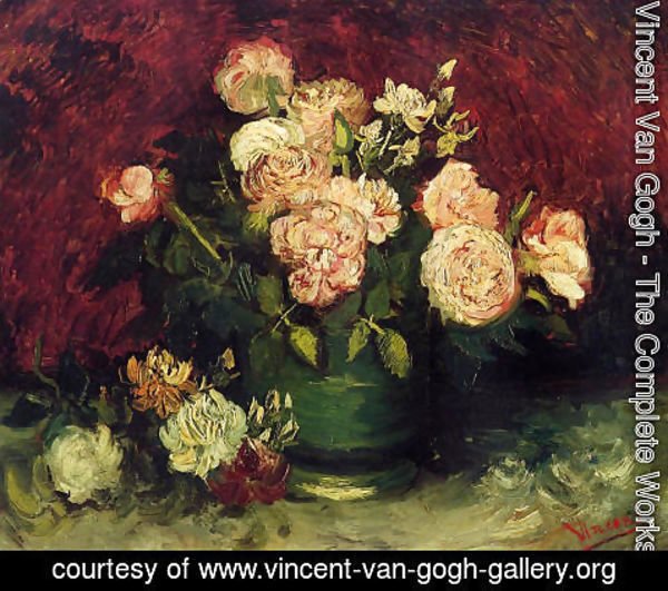 Vincent Van Gogh - Bowl With Peonies And Roses