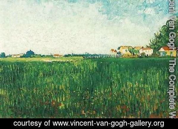 Vincent Van Gogh - Farmhouses In A Wheat Field Near Arles
