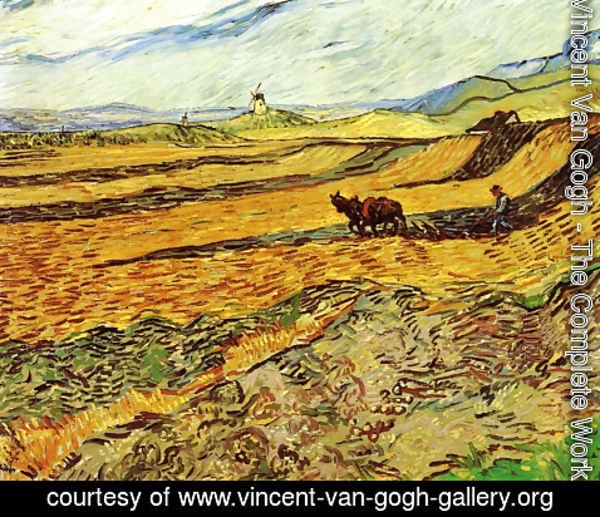 Vincent Van Gogh - Field With Ploughman And Mill