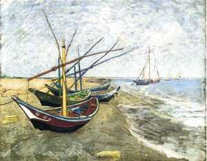 Vincent Van Gogh - Fishing Boats On The Beach At Saintes Maries