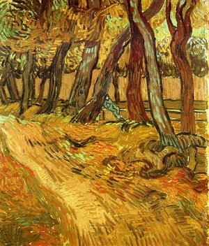 Vincent Van Gogh - The Garden Of Saint Paul Hospital With Figure