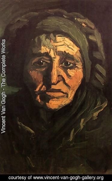 Vincent Van Gogh - Head Of A Peasant Woman With Greenish Lace Cap