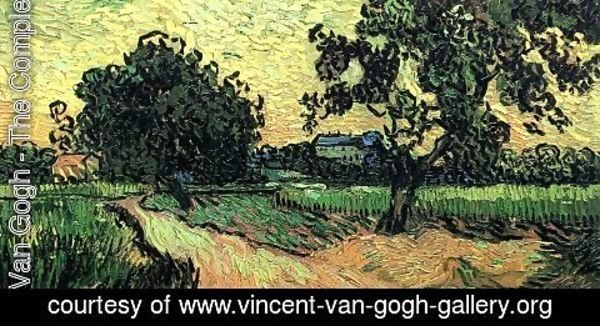 Vincent Van Gogh - Landscape With The Chateau Of Auvers At Sunset