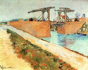 The Langlois Bridge At Arles With Road Alongside The Canal