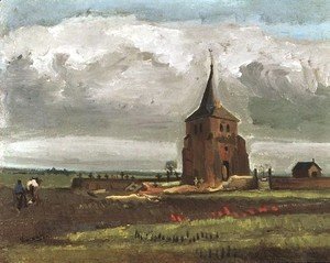 The Old Tower At Nuenen With A Ploughman
