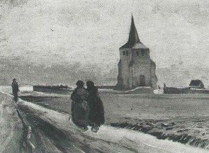 The Old Tower Of Nuenen With People Walking