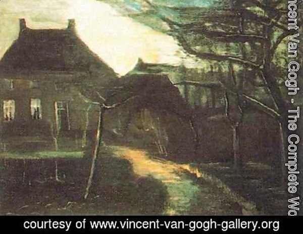 Vincent Van Gogh - The Parsonage At Nuenen By Moonlight