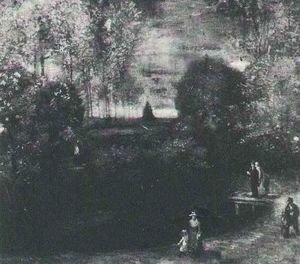 The Parsonage Garden At Nuenen With Pond And Figures