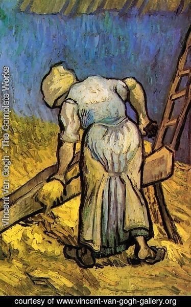 Vincent Van Gogh - Peasant Woman Cutting Straw (after Millet)