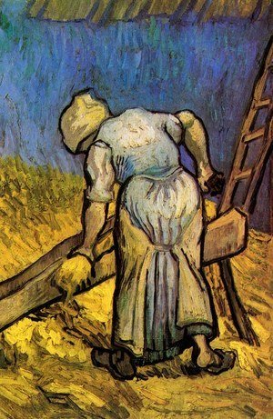 Peasant Woman Cutting Straw (after Millet)
