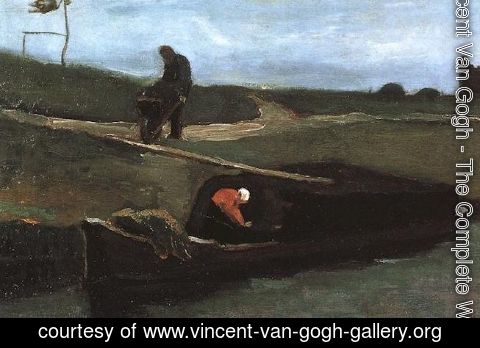 Vincent Van Gogh - Peat Boat With Two Figures