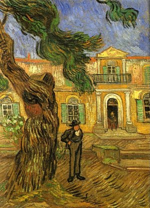 Vincent Van Gogh - Pine Trees With Figure In The Garden Of Saint Paul Hospital