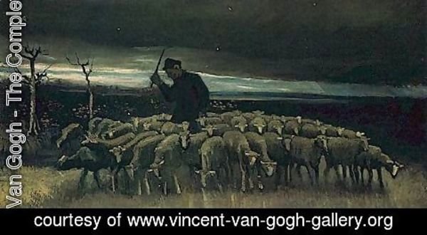Vincent Van Gogh - Shepherd With A Flock Of Sheep