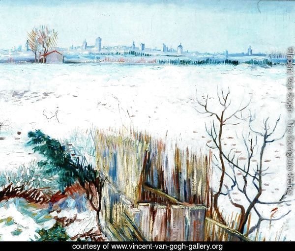 Snowy Landscape With Arles In The Background