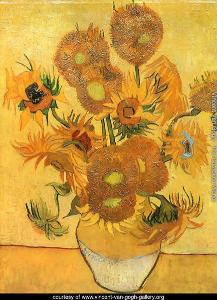 Vase With Fifteen Sunflowers II