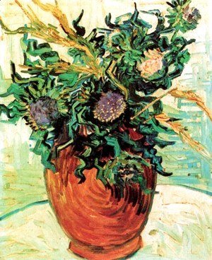 Vincent Van Gogh - Vase With Flower And Thistles